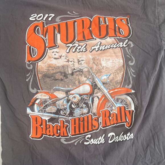 2017 Sturgis Motorcycle Rally Large T Shirt Black Hills Rally Mount Rushmore - Picture 5 of 5